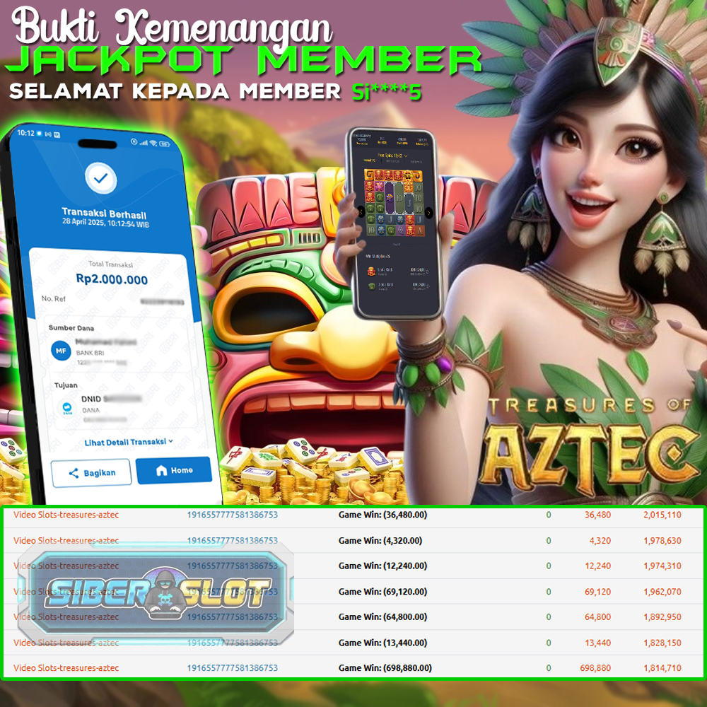 SIBERSLOT SLOT GACOR JACKPOT OLYMPUS AZTECH 28 APRIL 2025